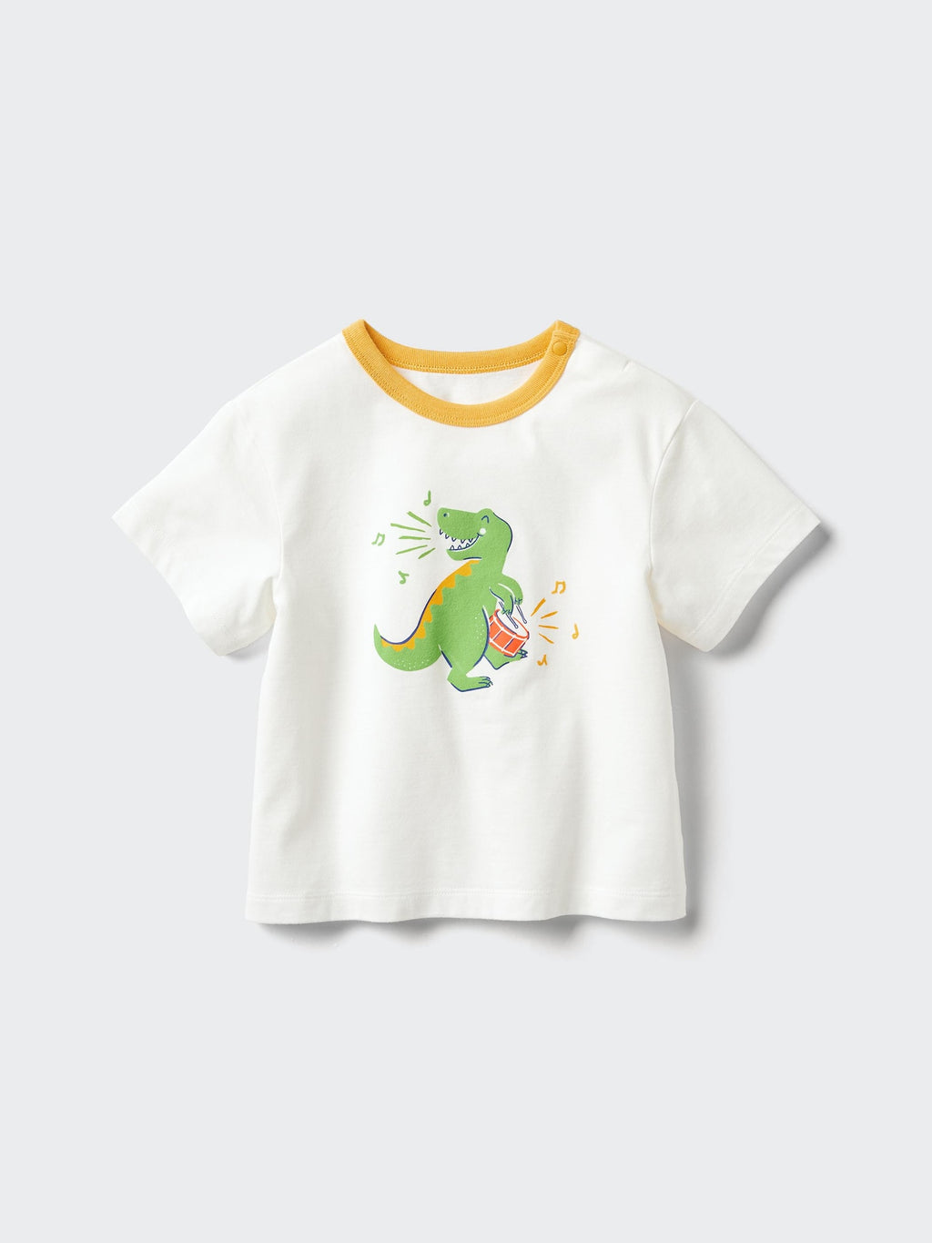 AIRism Cotton Crew Neck T-Shirt Dinosaur - YELLOW