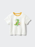 AIRism Cotton Crew Neck T-Shirt Dinosaur - YELLOW