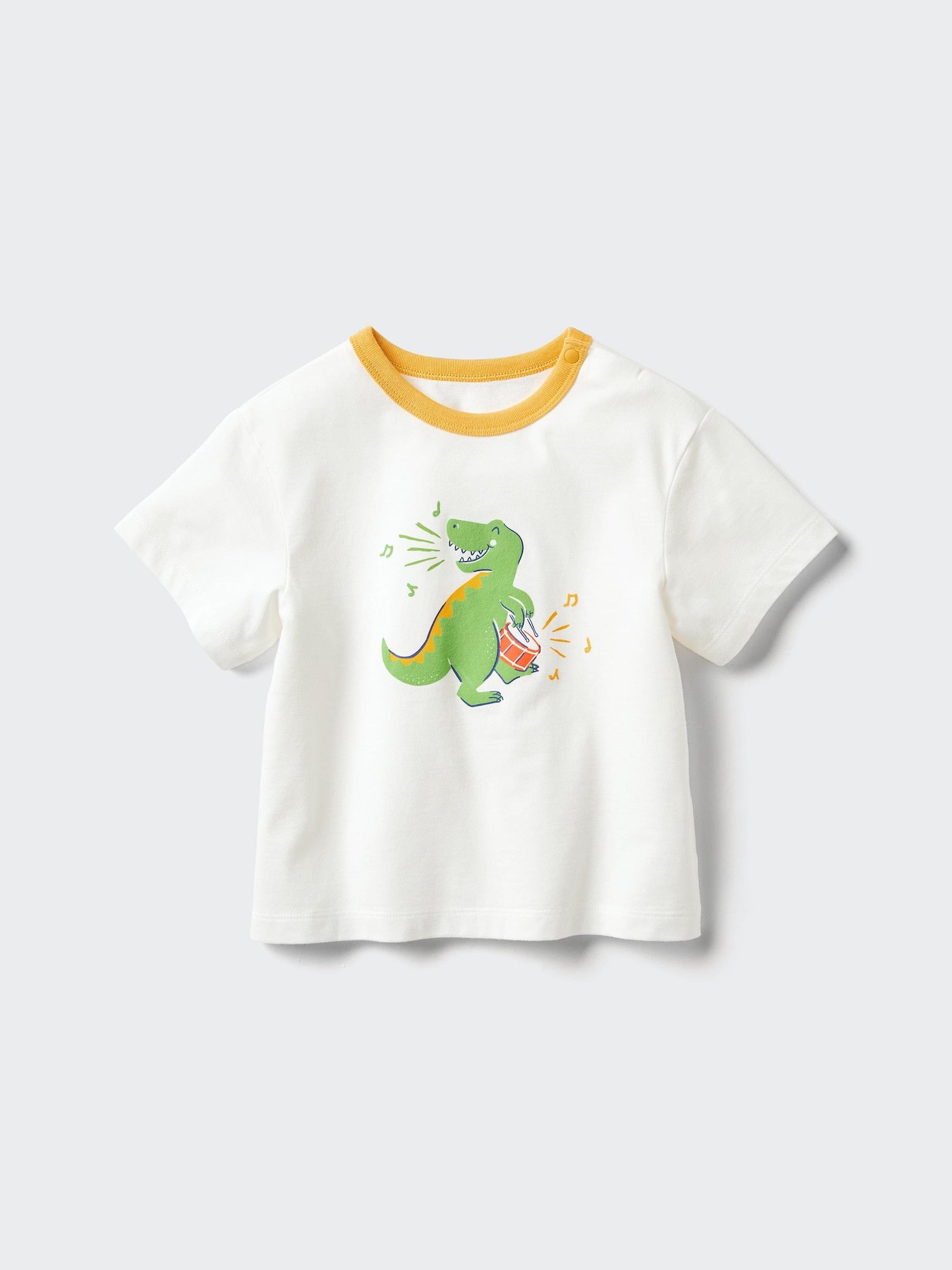 AIRism Cotton Crew Neck T-Shirt Dinosaur - YELLOW