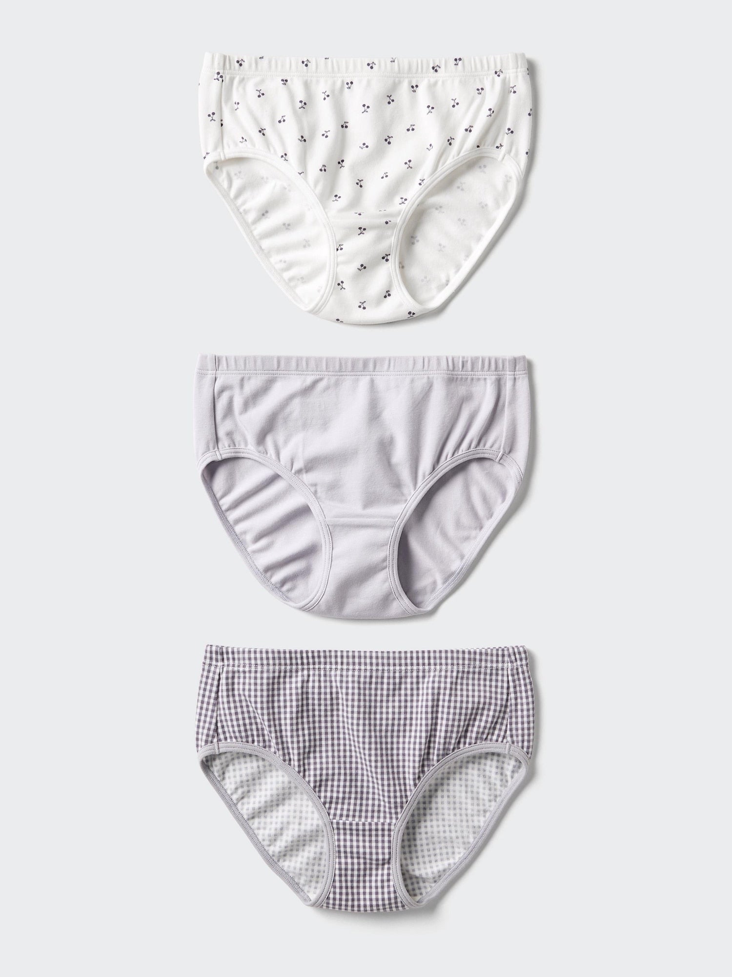 GIRLS Stretch Cotton Shorts 3 Pairs - LIGHT GRAY