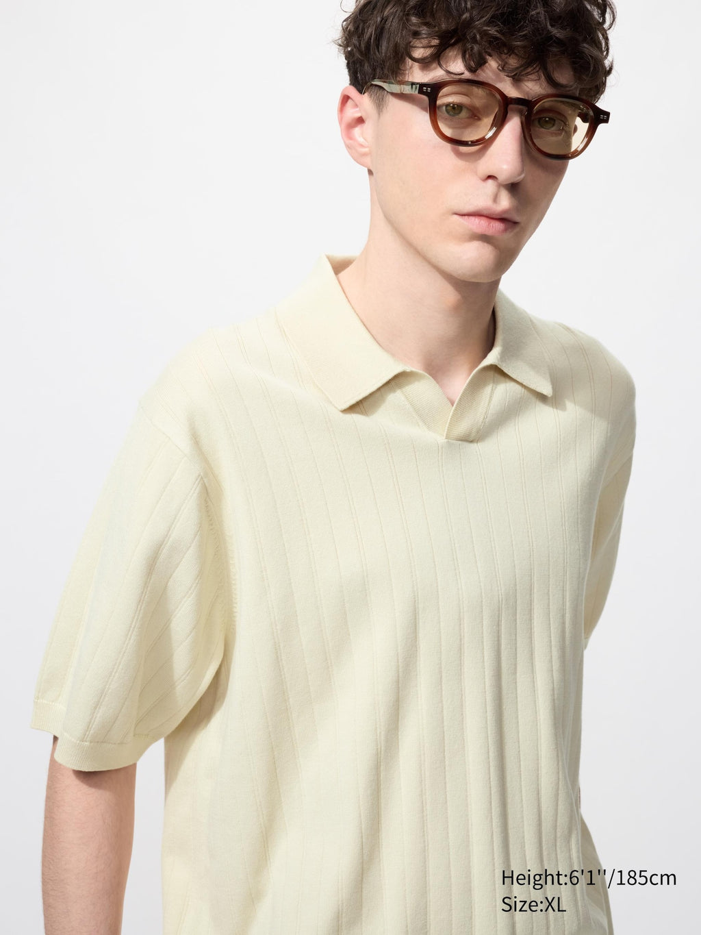 Washable Knitted Skipper Polo Sweater - NATURAL