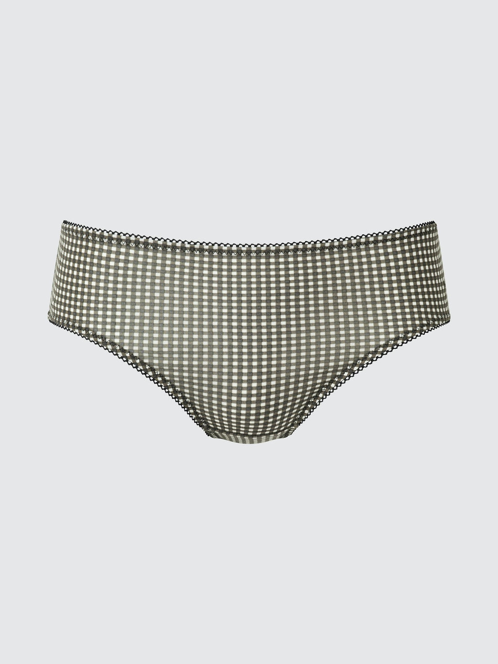 Middle Waist Briefs Gingham Check - BLACK