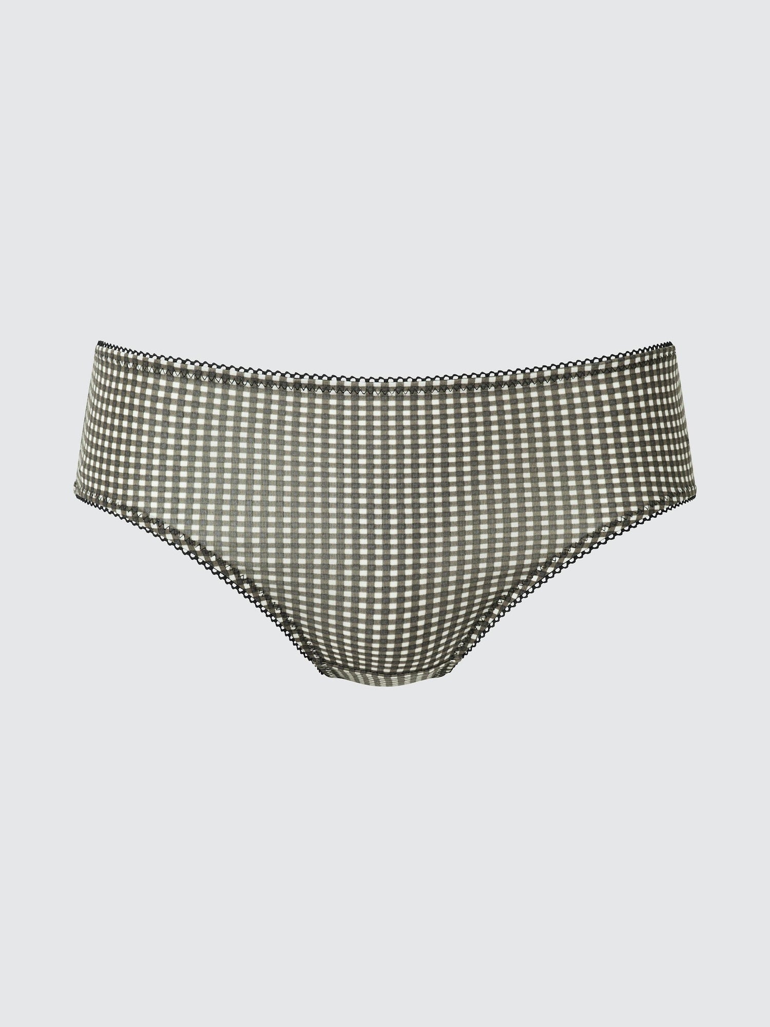 Middle Waist Briefs Gingham Check - BLACK
