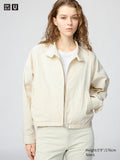 Cotton Blend Short Blouson - NATURAL