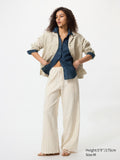 Linen Blend Easy Pants (Longer Length) - OFF WHITE