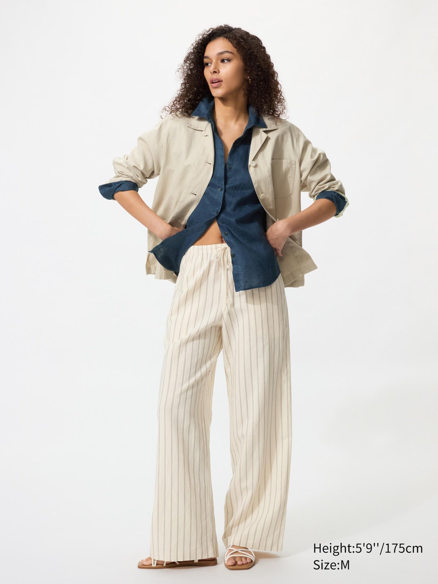 Linen Blend Easy Pants (Longer Length) - OFF WHITE