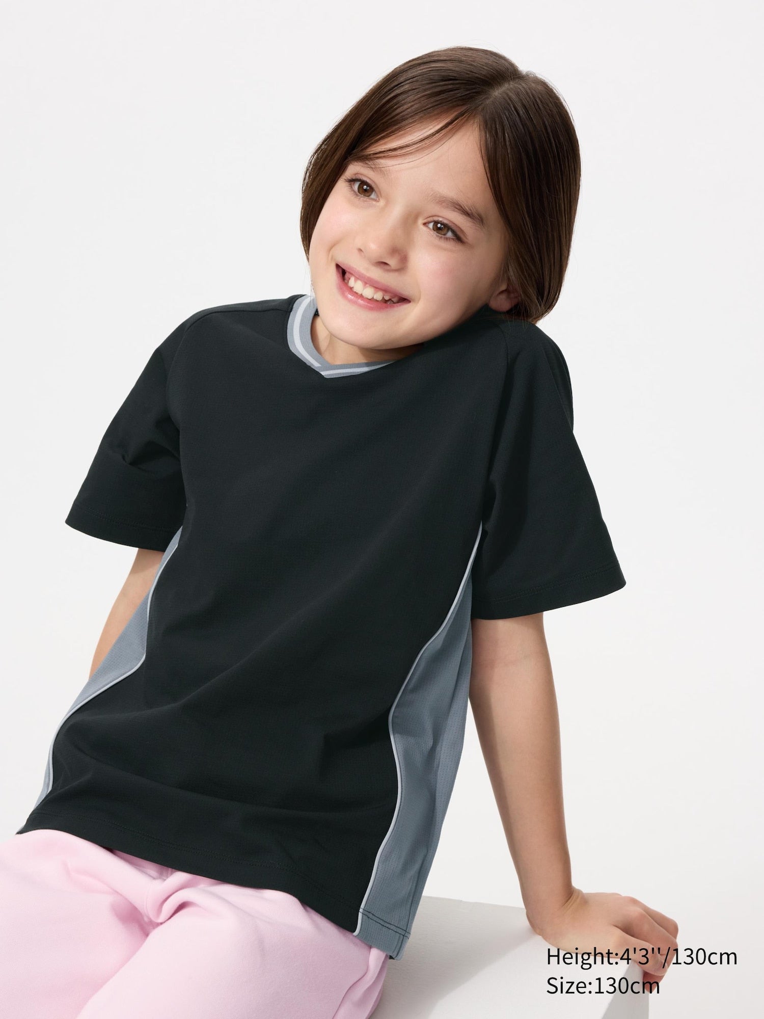 KIDS DRY-EX V-Neck T-Shirt - BLACK