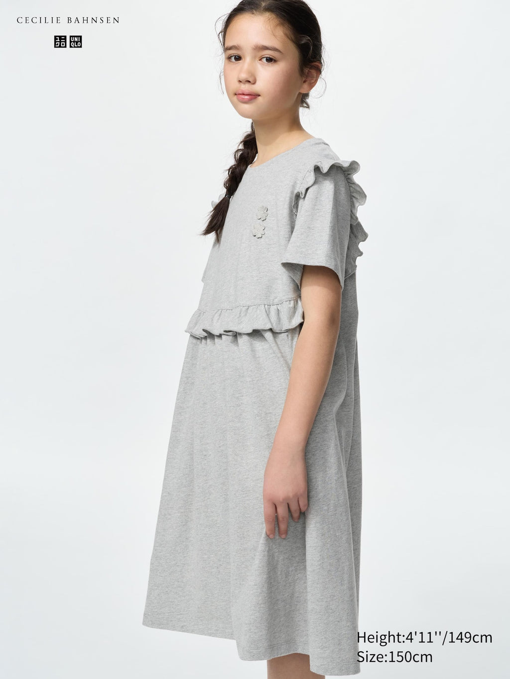 GIRLS Frill Dress - GRAY