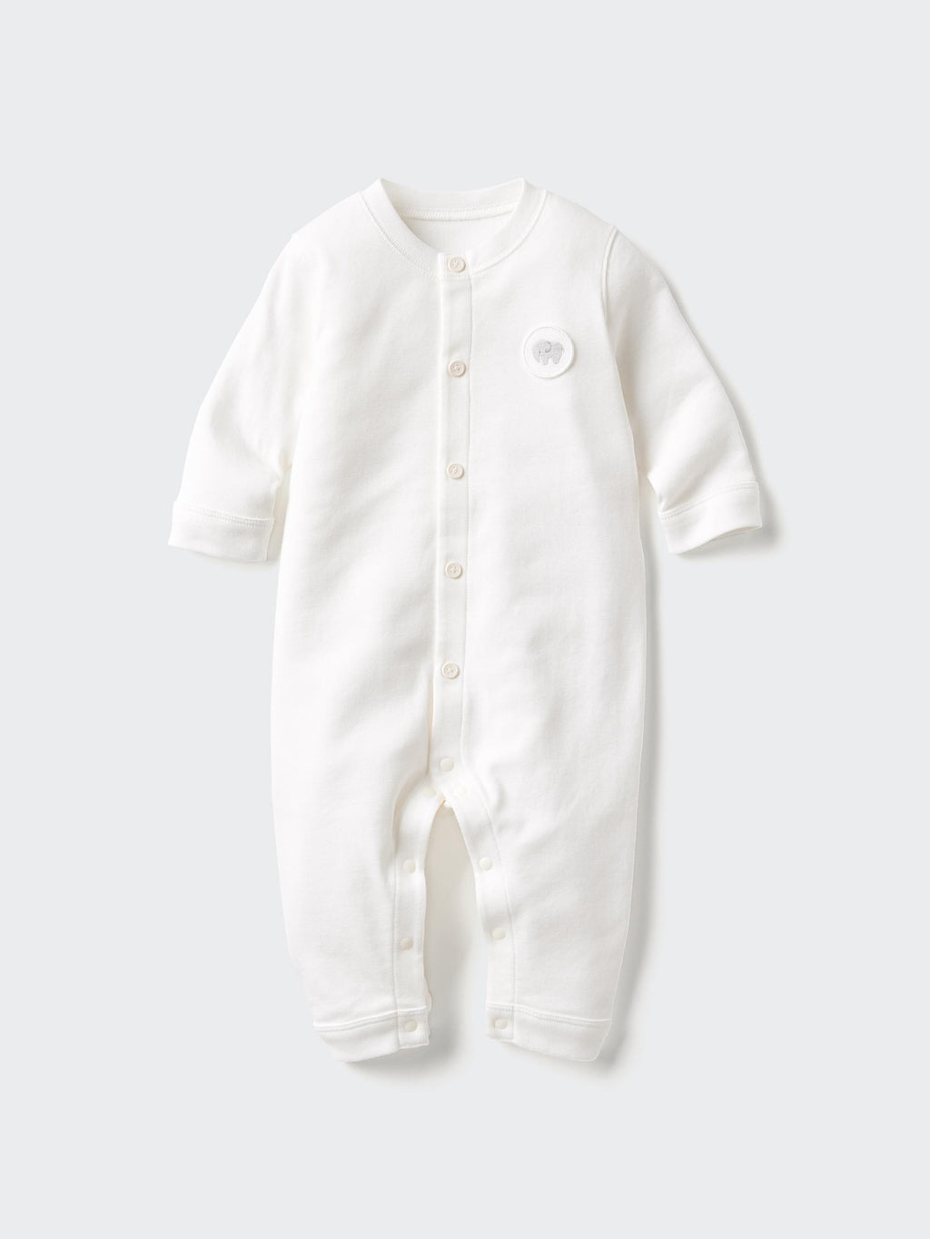 Ribbed One Piece Outfit Long Sleeve - WHITE
