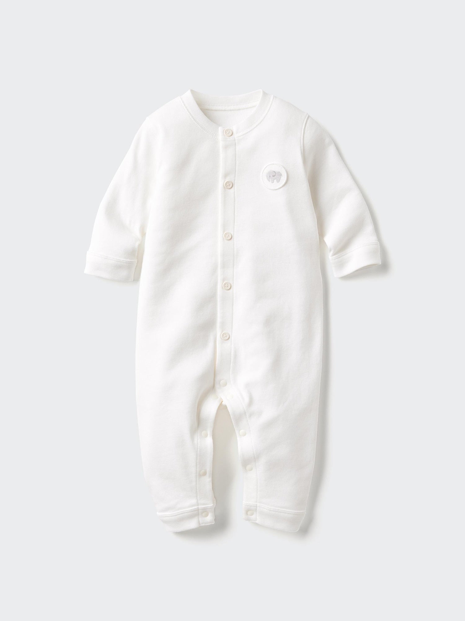 Ribbed One Piece Outfit Long Sleeve - WHITE