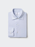 Super Non Iron Slim Fit Shirt Long Sleeve Checked (Spread) - BLUE