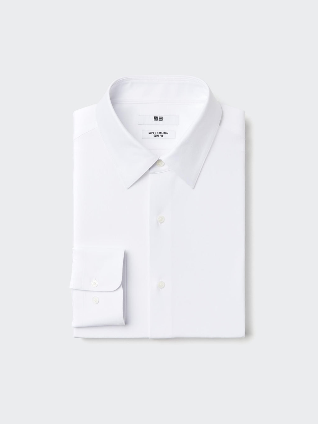 Super Non Iron Jersey Slim Fit Long Sleeve Shirt (Regular) - WHITE