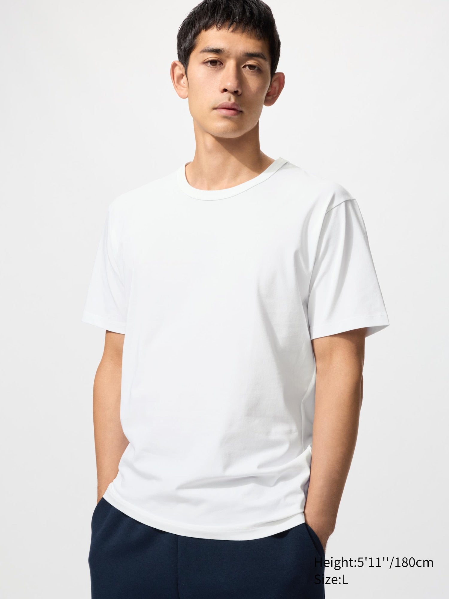 AIRism Cotton Crew Neck T-Shirt - WHITE