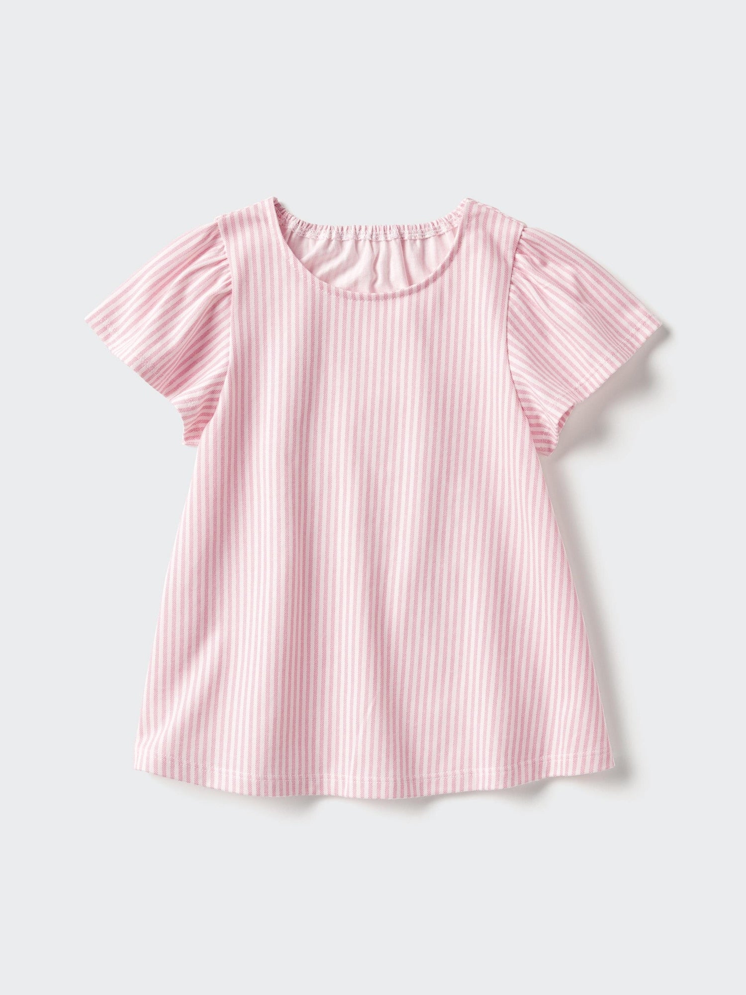 AIRism Cotton Crew Neck T-Shirt Flared Patterned - PINK