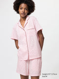 AIRism Cotton Pajamas Short Sleeve Print - NAVY