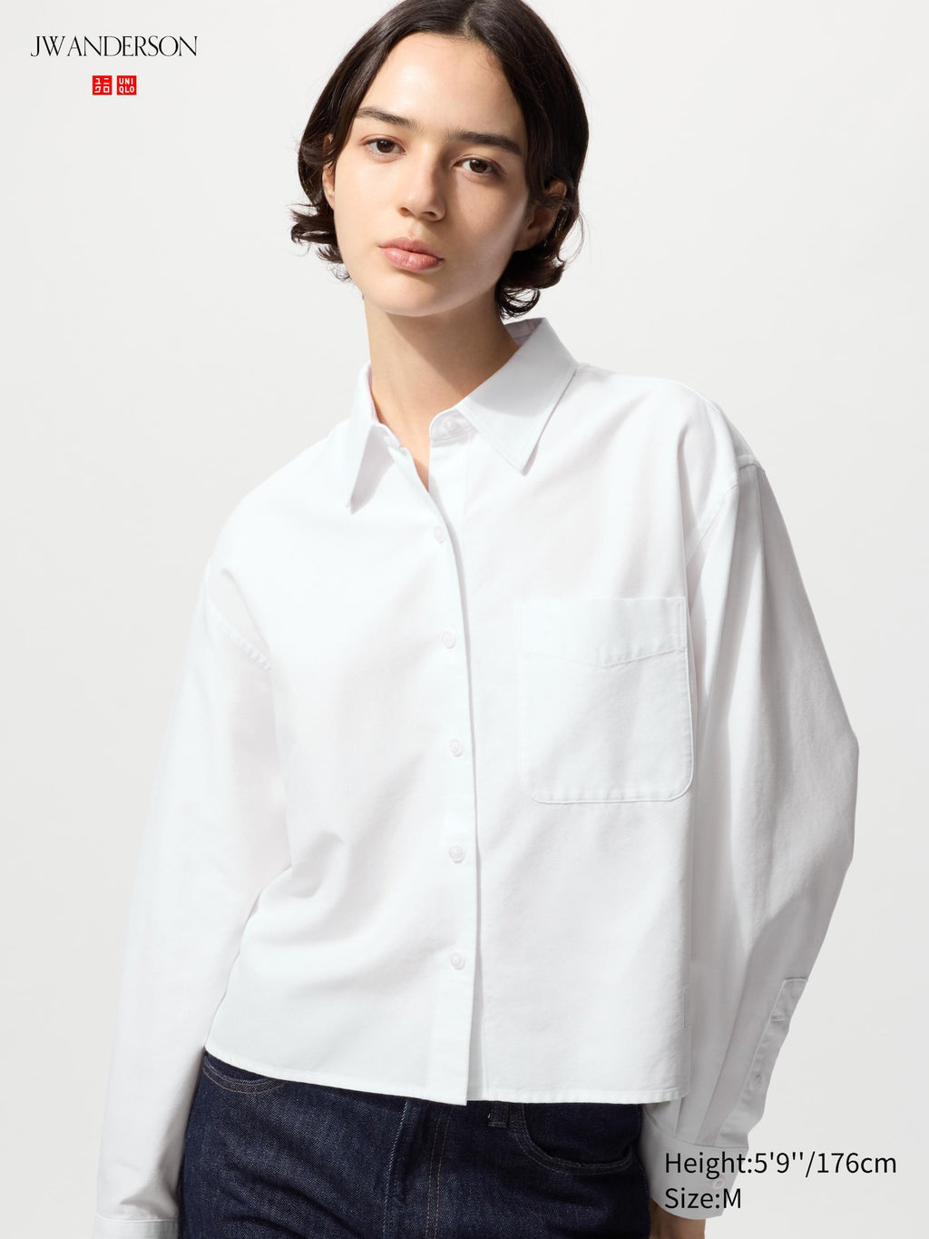 Oxford Boxy Shirt Long Sleeve - WHITE