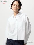 Oxford Boxy Shirt Long Sleeve - WHITE