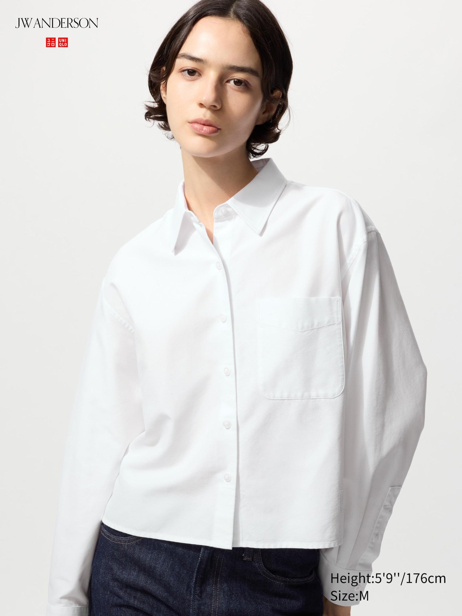 Oxford Boxy Shirt Long Sleeve - WHITE