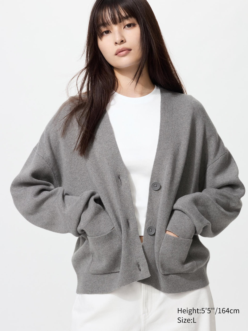 Smooth Cotton V Neck Short Cardigan - GREEN