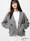 Smooth Cotton V Neck Short Cardigan - GREEN