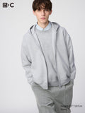 Sweat Oversized Full-Zip Hoodie - GRAY