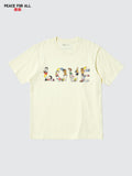 PEACE FOR ALL Peanuts Short Sleeve T-Shirt - YELLOW