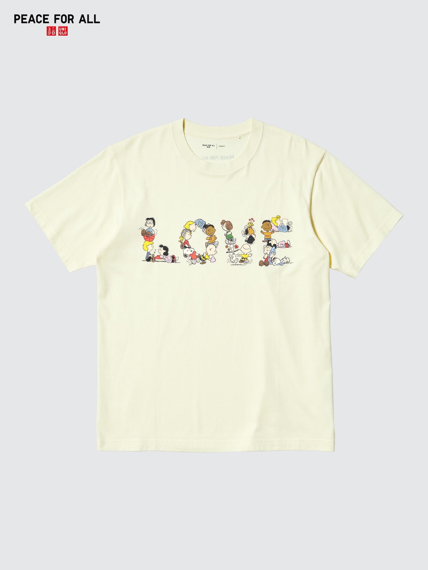 PEACE FOR ALL Peanuts Short Sleeve T-Shirt - YELLOW