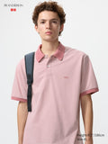 Dry Pique Striped Polo Shirt - PINK