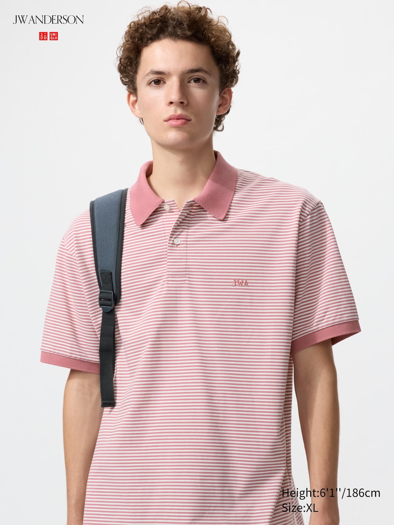 Dry Pique Striped Polo Shirt - PINK