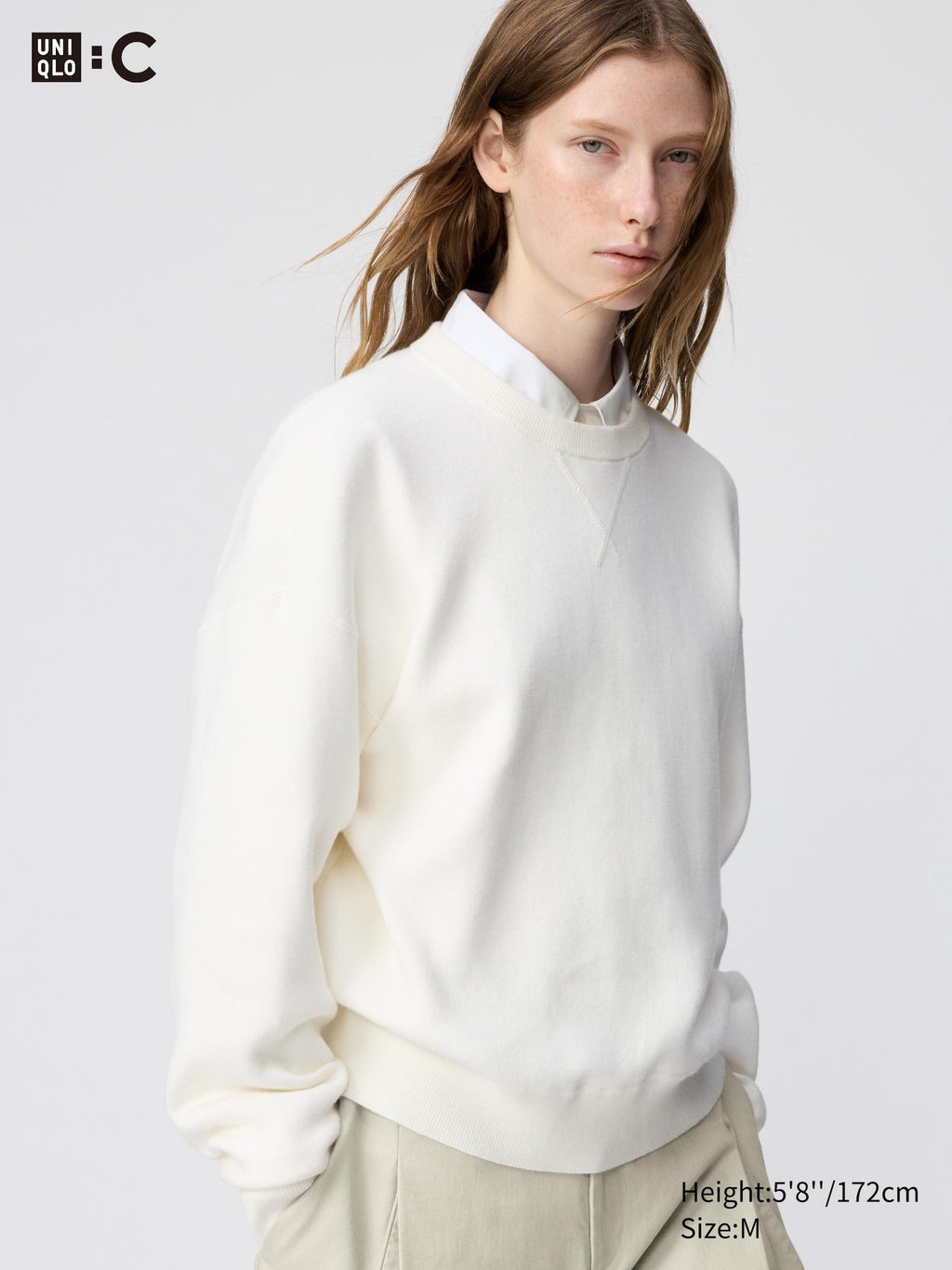Smooth Cotton Crew Neck Sweater - OFF WHITE