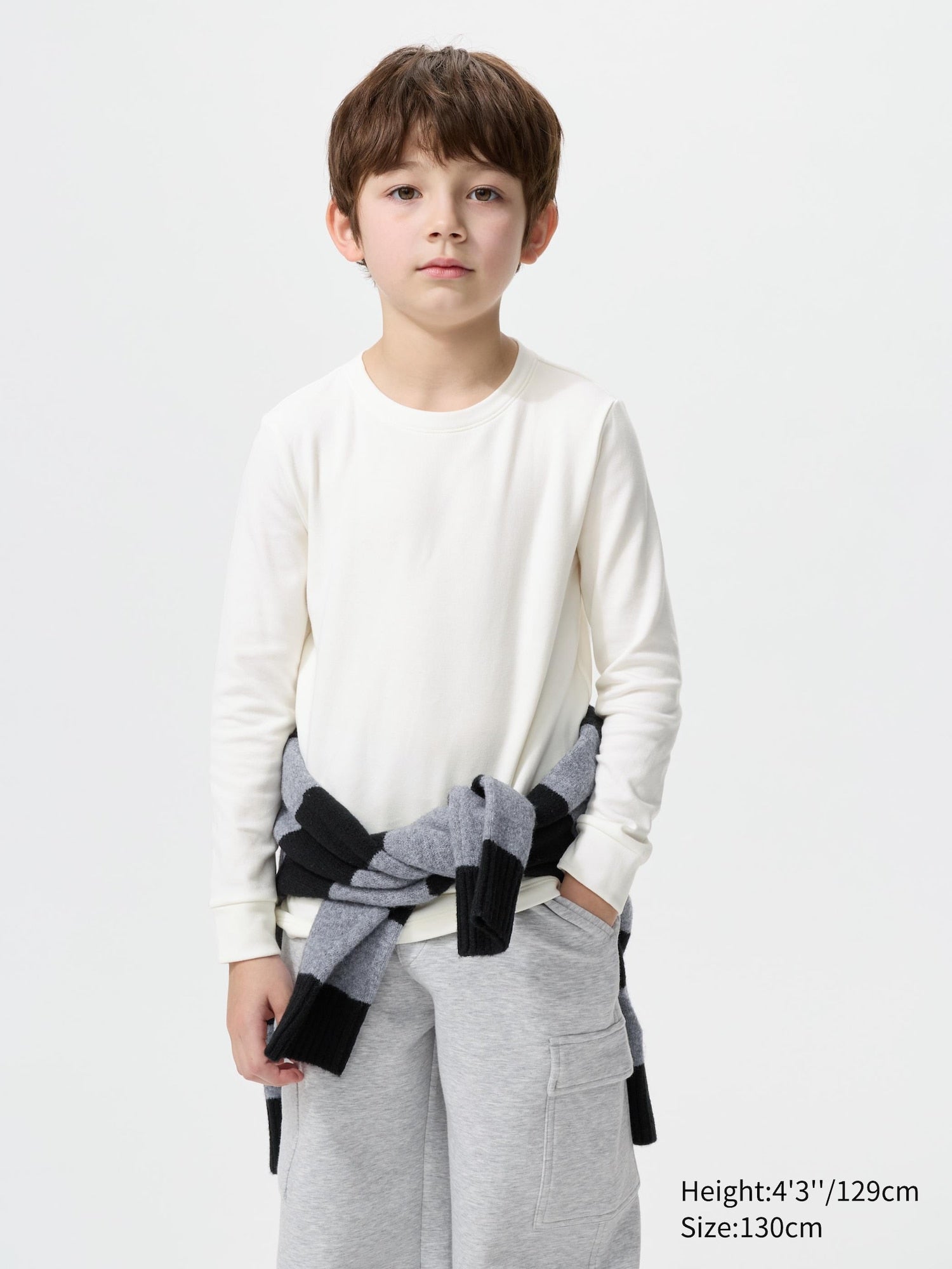 KIDS HEATTECH Extra Warm Cotton Crew Neck T-Shirt - OFF WHITE