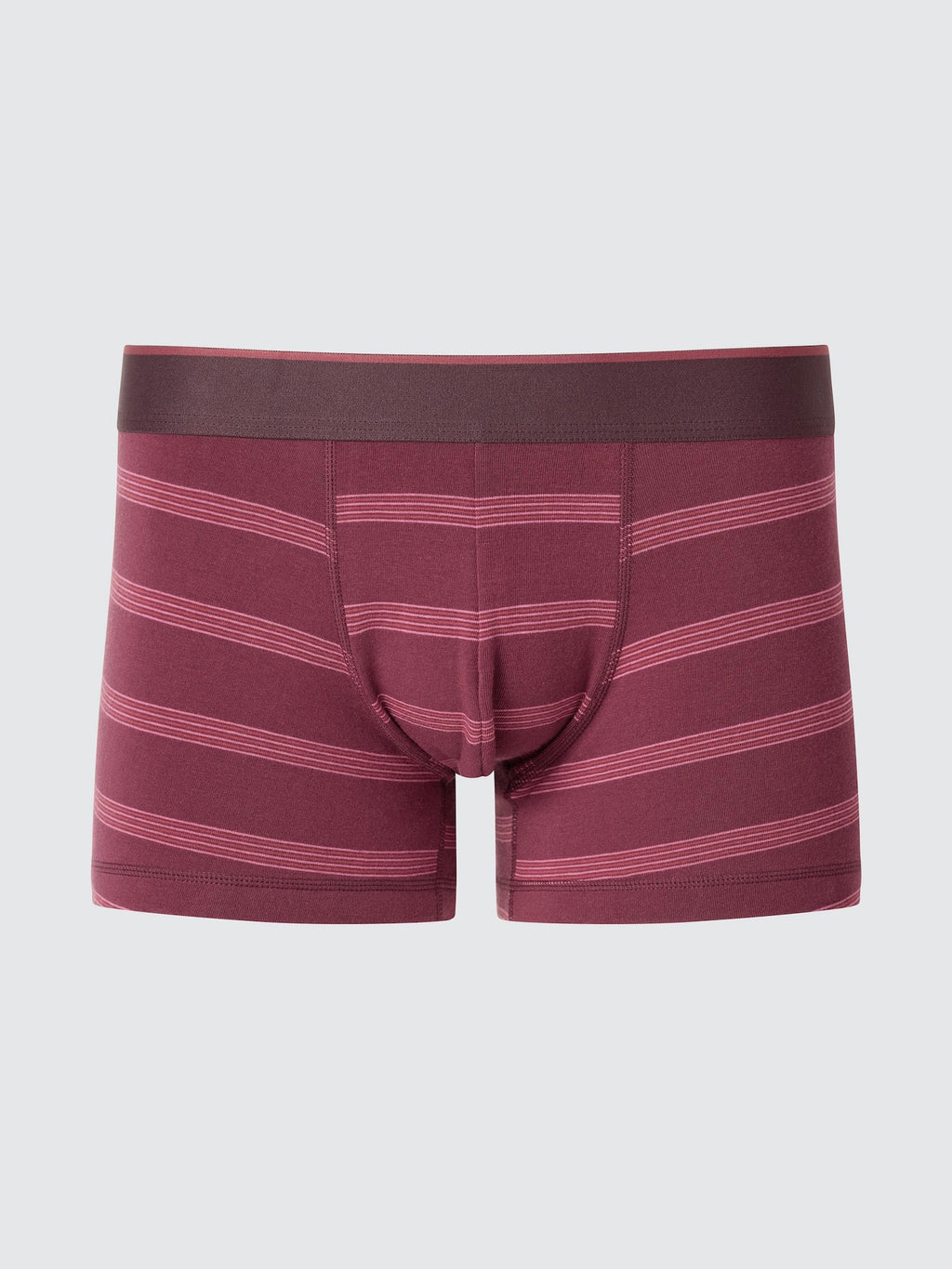 Cotton Boxer Briefs Low Rise Striped - WINE