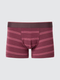 Cotton Boxer Briefs Low Rise Striped - WINE