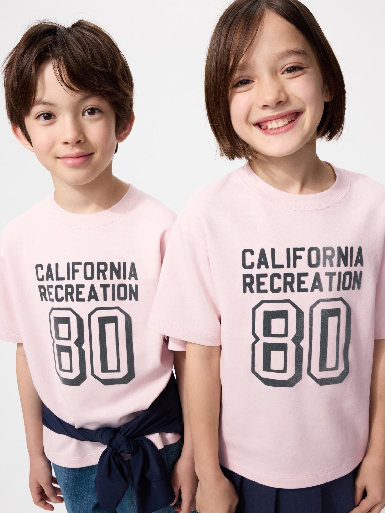 KIDS AIRism Cotton Graphic Crew Neck T-Shirt - PINK