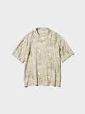 Modal Cotton Open Collar Shirt Short Sleeve - OFF WHITE