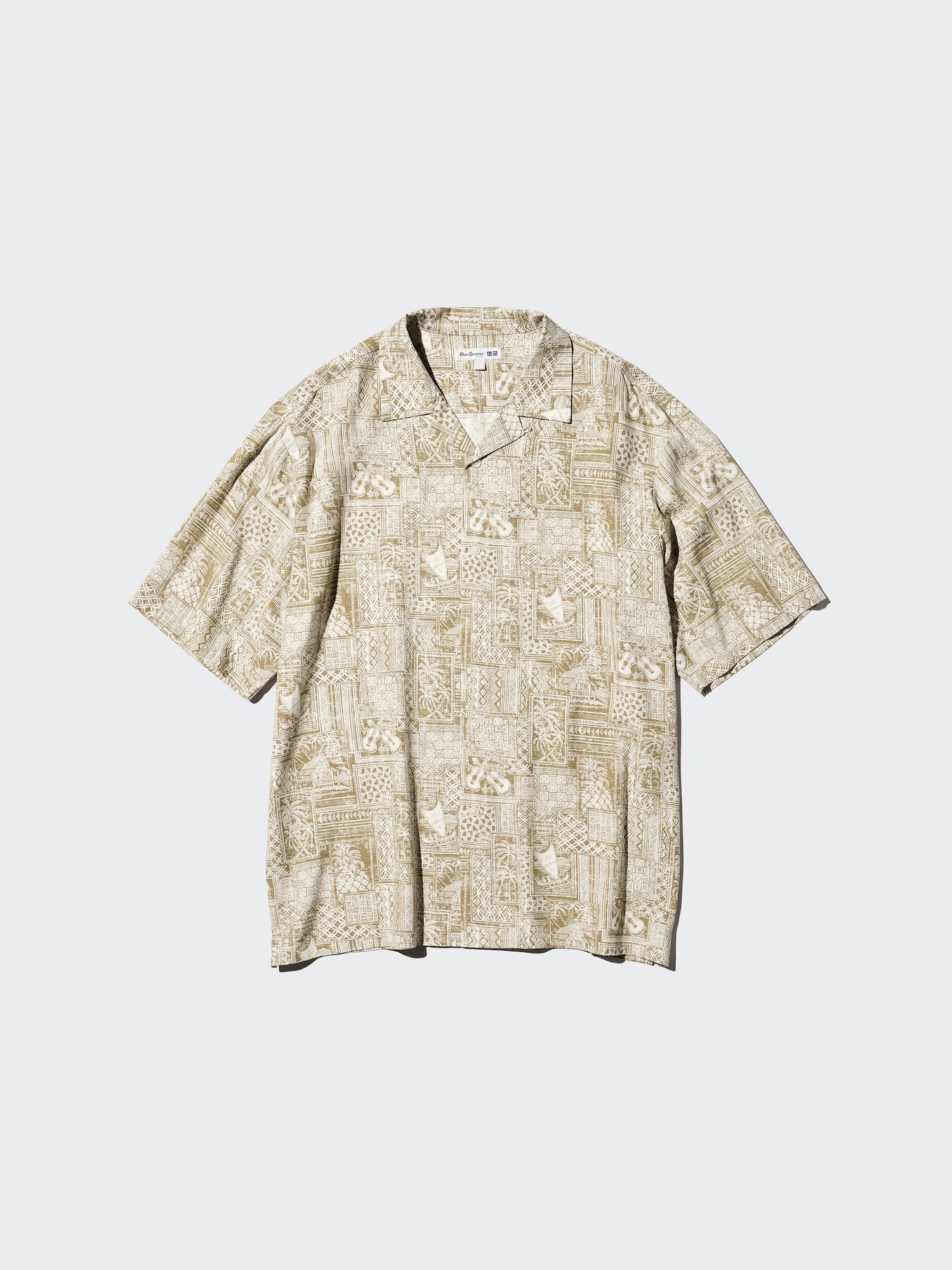 Modal Cotton Open Collar Shirt Short Sleeve - OFF WHITE