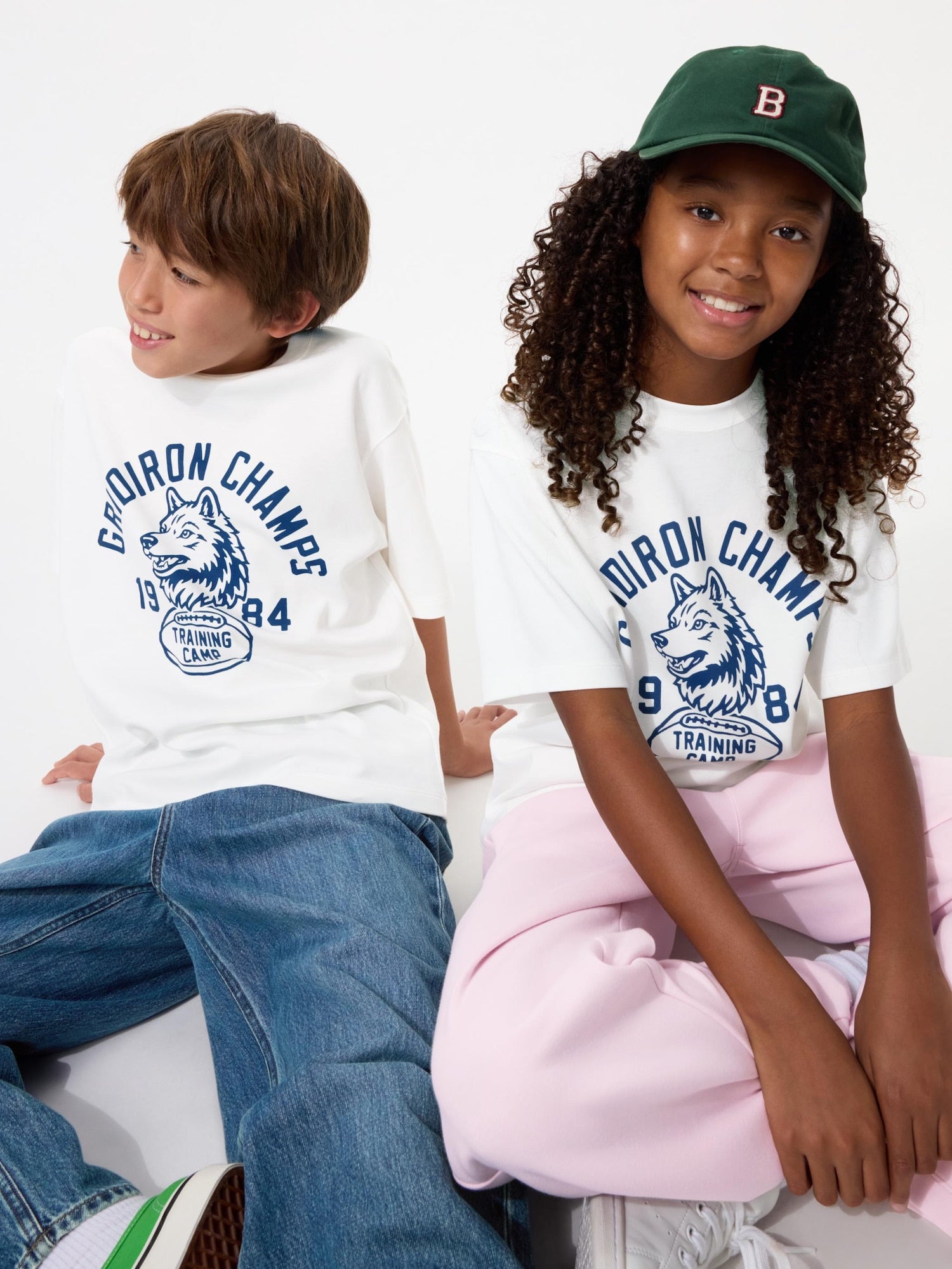 KIDS AIRism Cotton Graphic Crew Neck T-Shirt - OFF WHITE