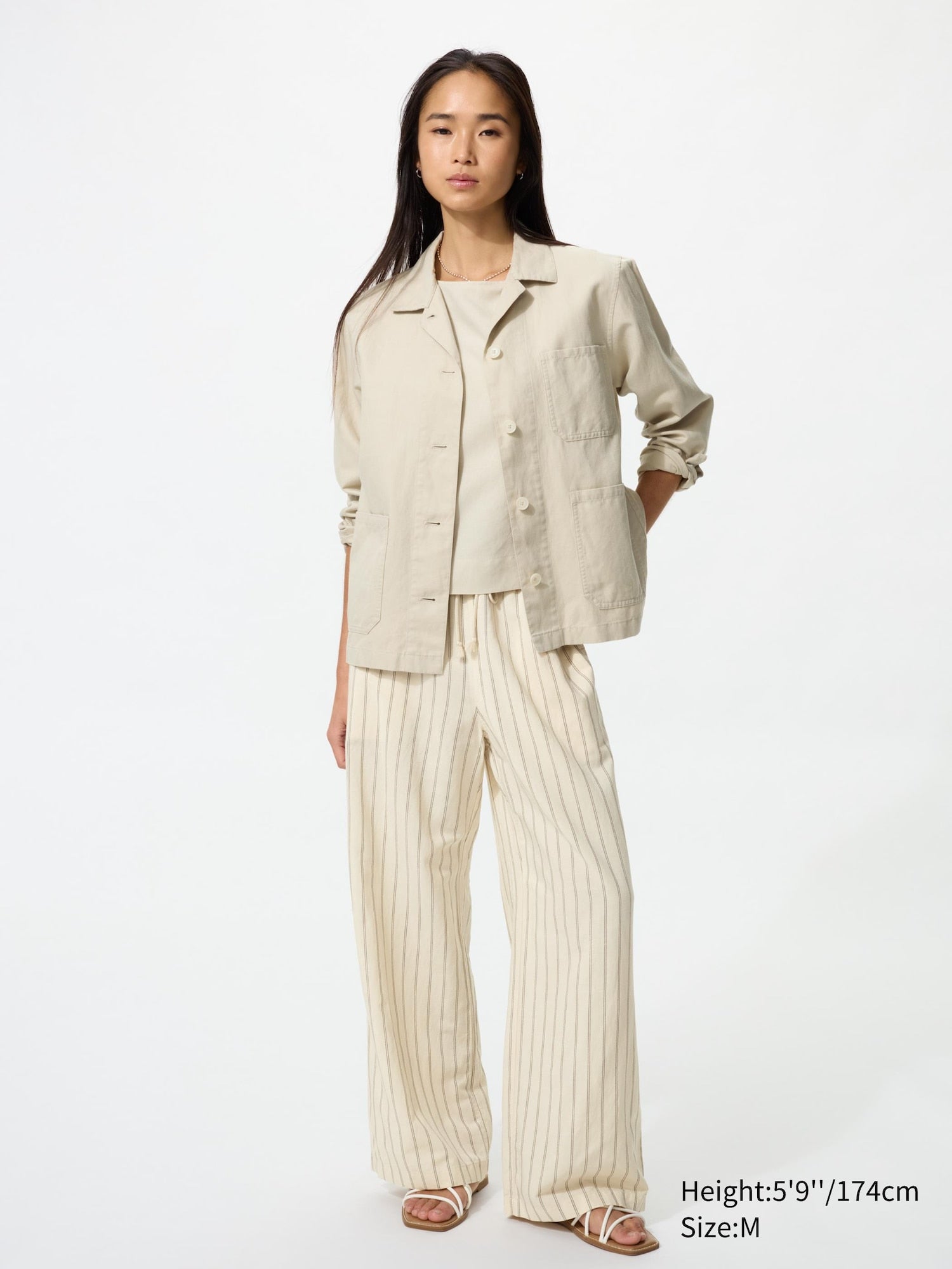 Linen Blend Easy Pants - OFF WHITE