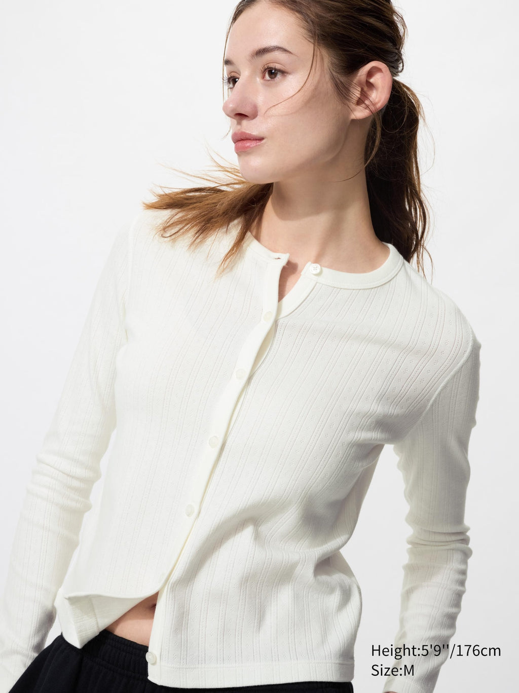 Pointelle Cardigan - WHITE