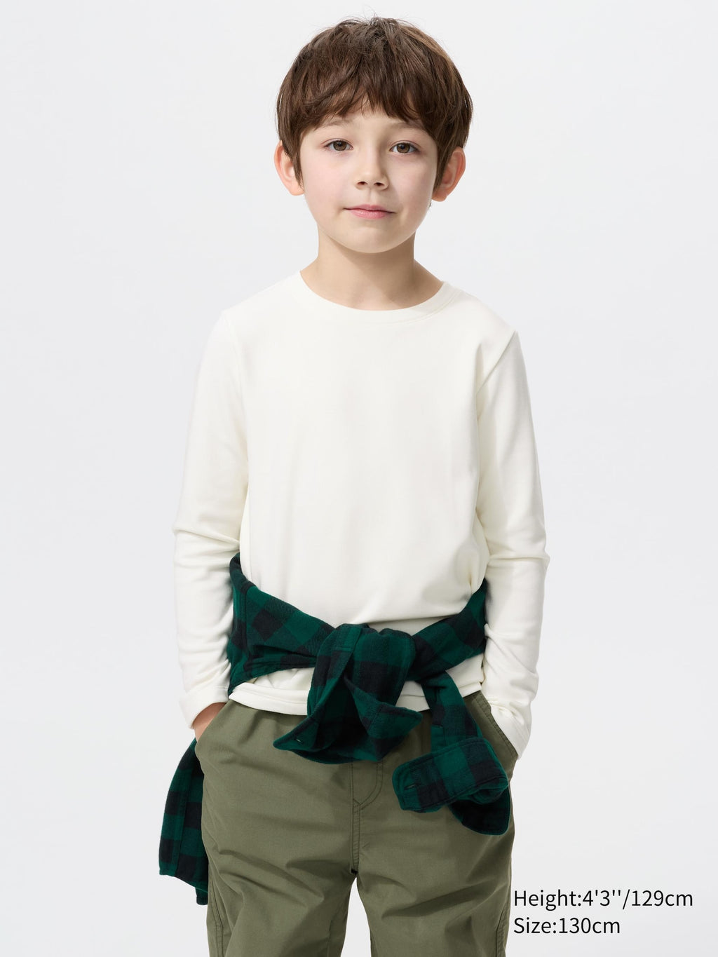 KIDS HEATTECH Ultra Warm Crew Neck T-Shirt - OFF WHITE