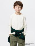 KIDS HEATTECH Ultra Warm Crew Neck T-Shirt - OFF WHITE