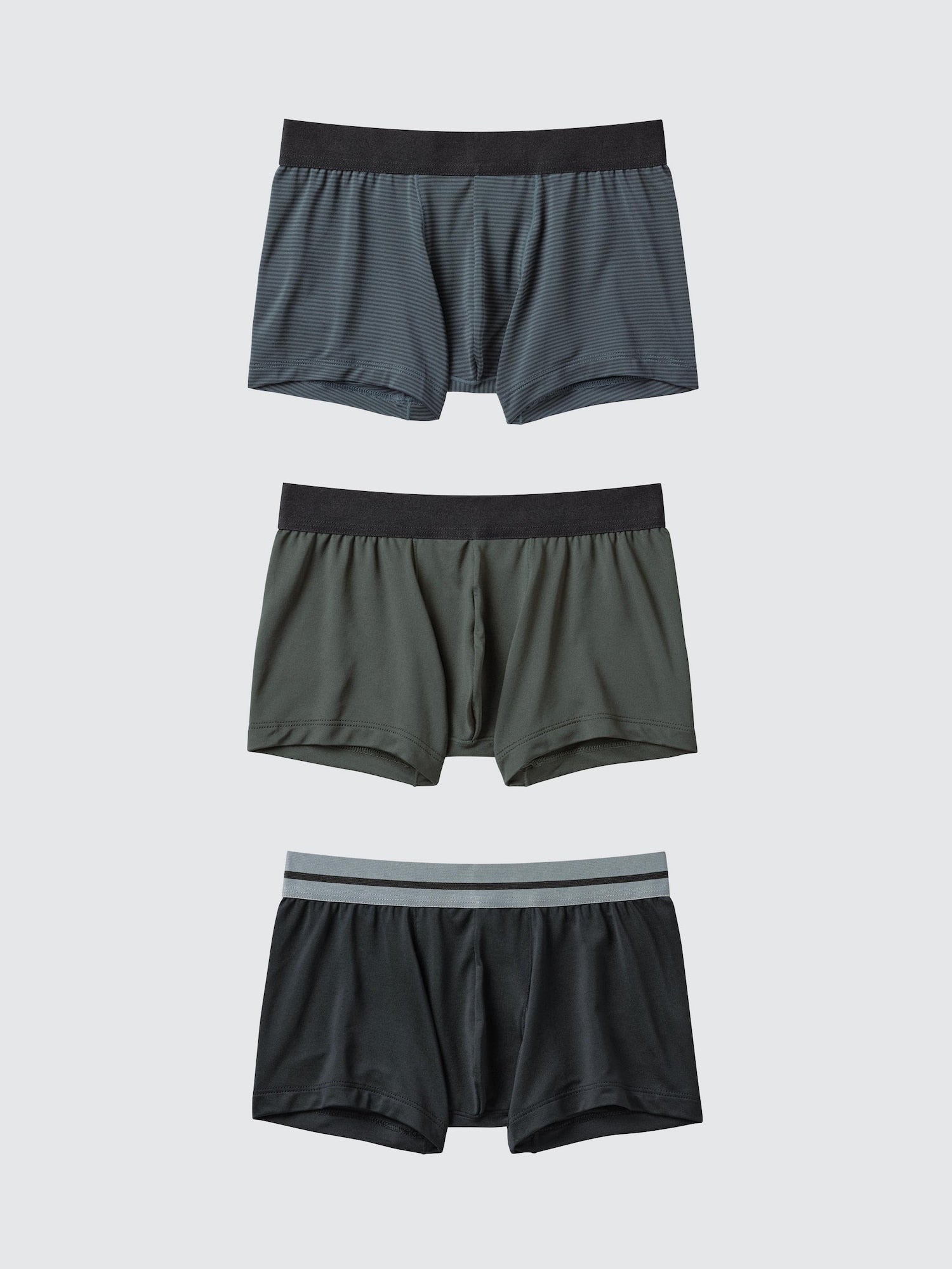BOYS AIRism Boxer Briefs 3 Pairs - DARK GRAY