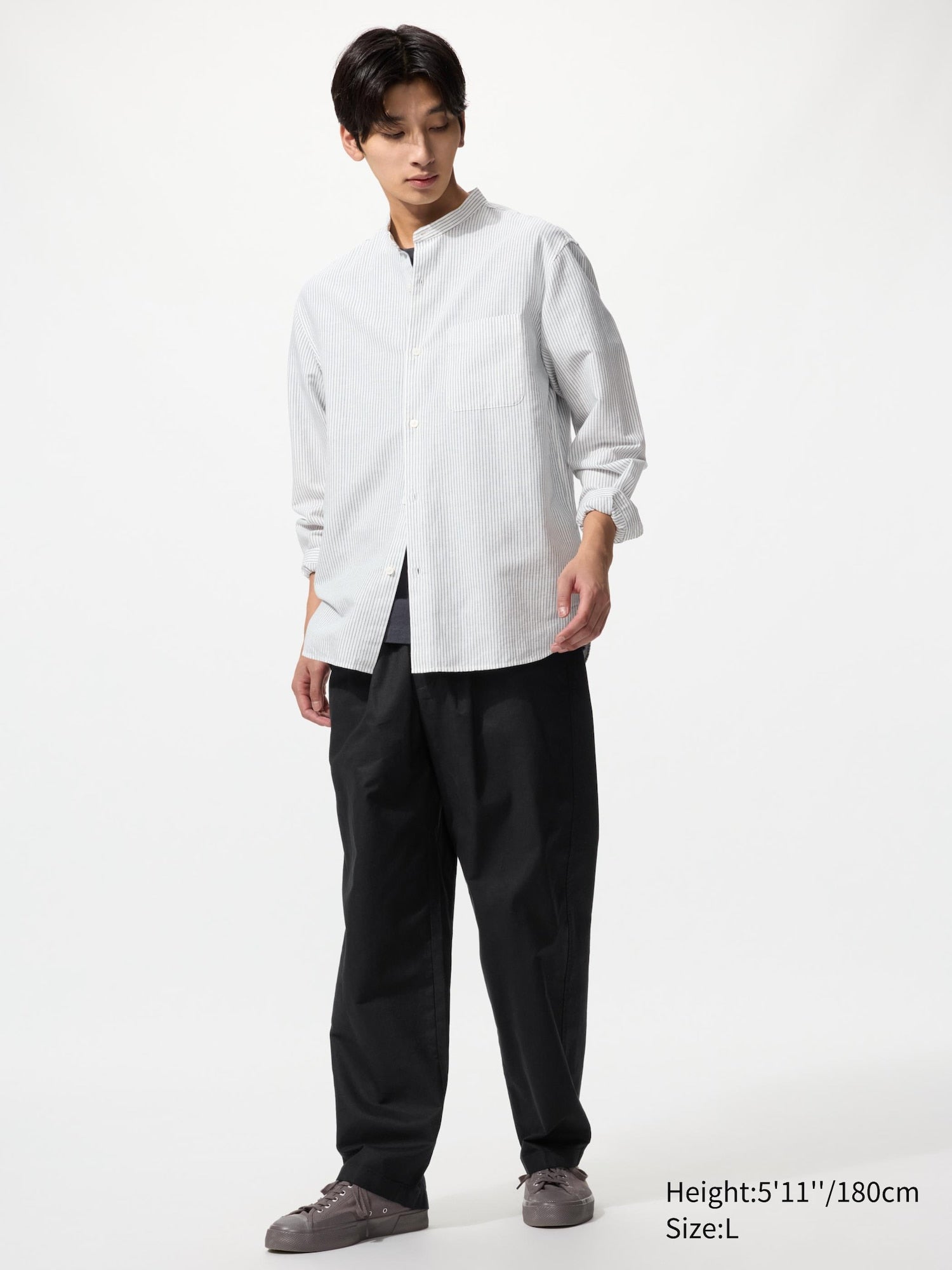 Linen Blend Easy Pants - BLACK