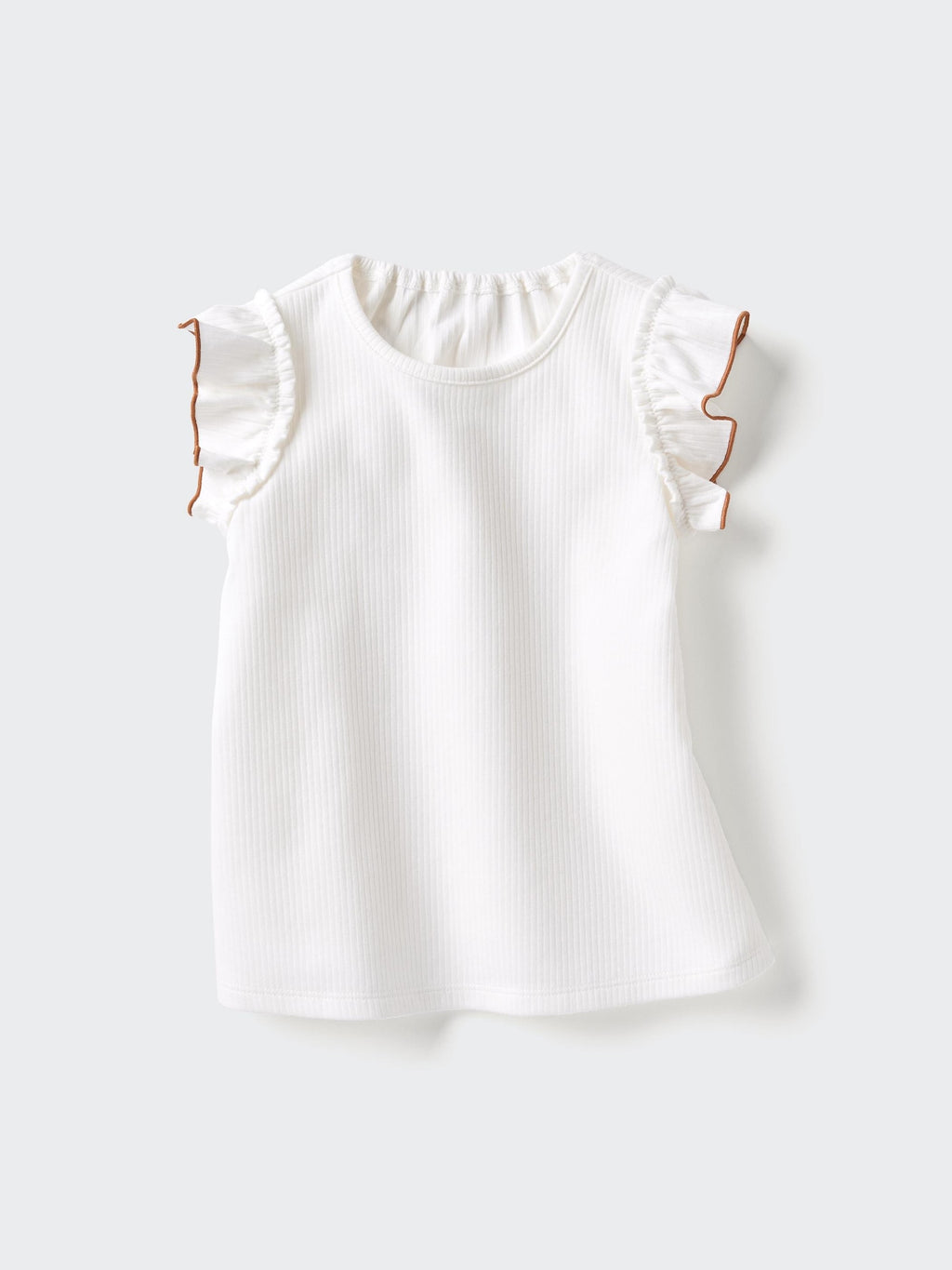 AIRism Cotton Crew Neck T-Shirt Frilled - WHITE