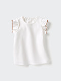 AIRism Cotton Crew Neck T-Shirt Frilled - WHITE