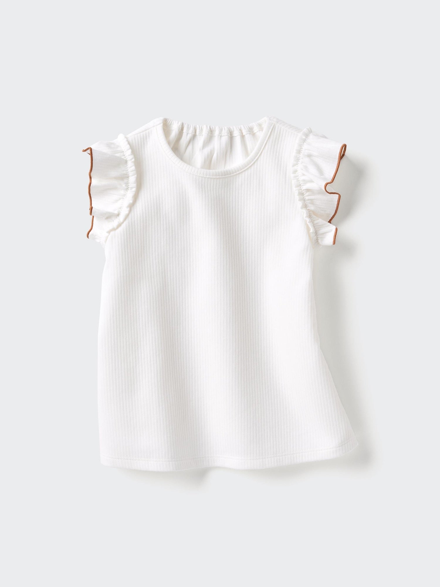 AIRism Cotton Crew Neck T-Shirt Frilled - WHITE