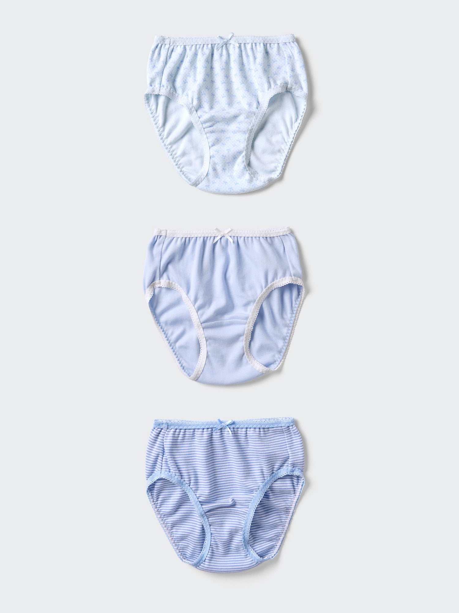 GIRLS Cotton Shorts 3 Pairs - LIGHT BLUE