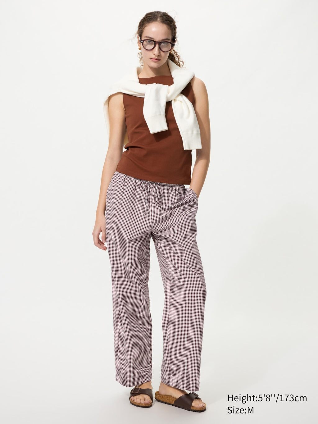 Easy Pants Gingham Check - BROWN