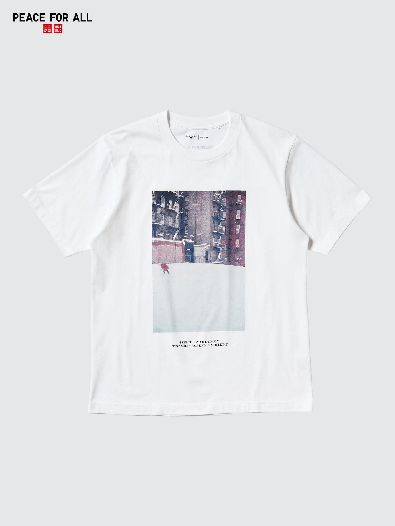 PEACE FOR ALL Saul Leiter Short Sleeve T-Shirt - WHITE