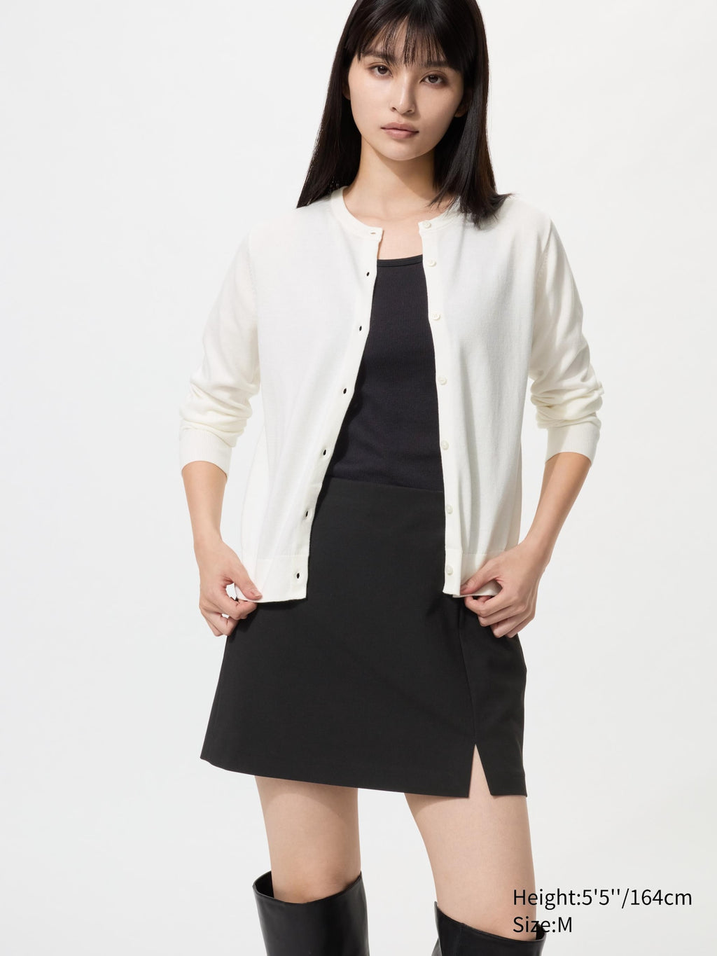 UV Protection Crew Neck Cardigan - OFF WHITE